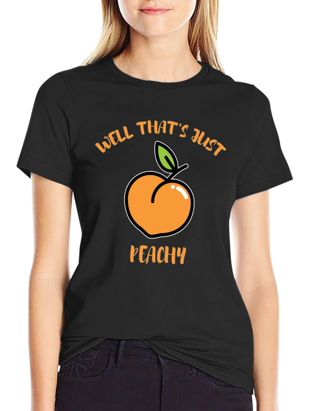 Well Thats Just Peachy Black T-Shirt
