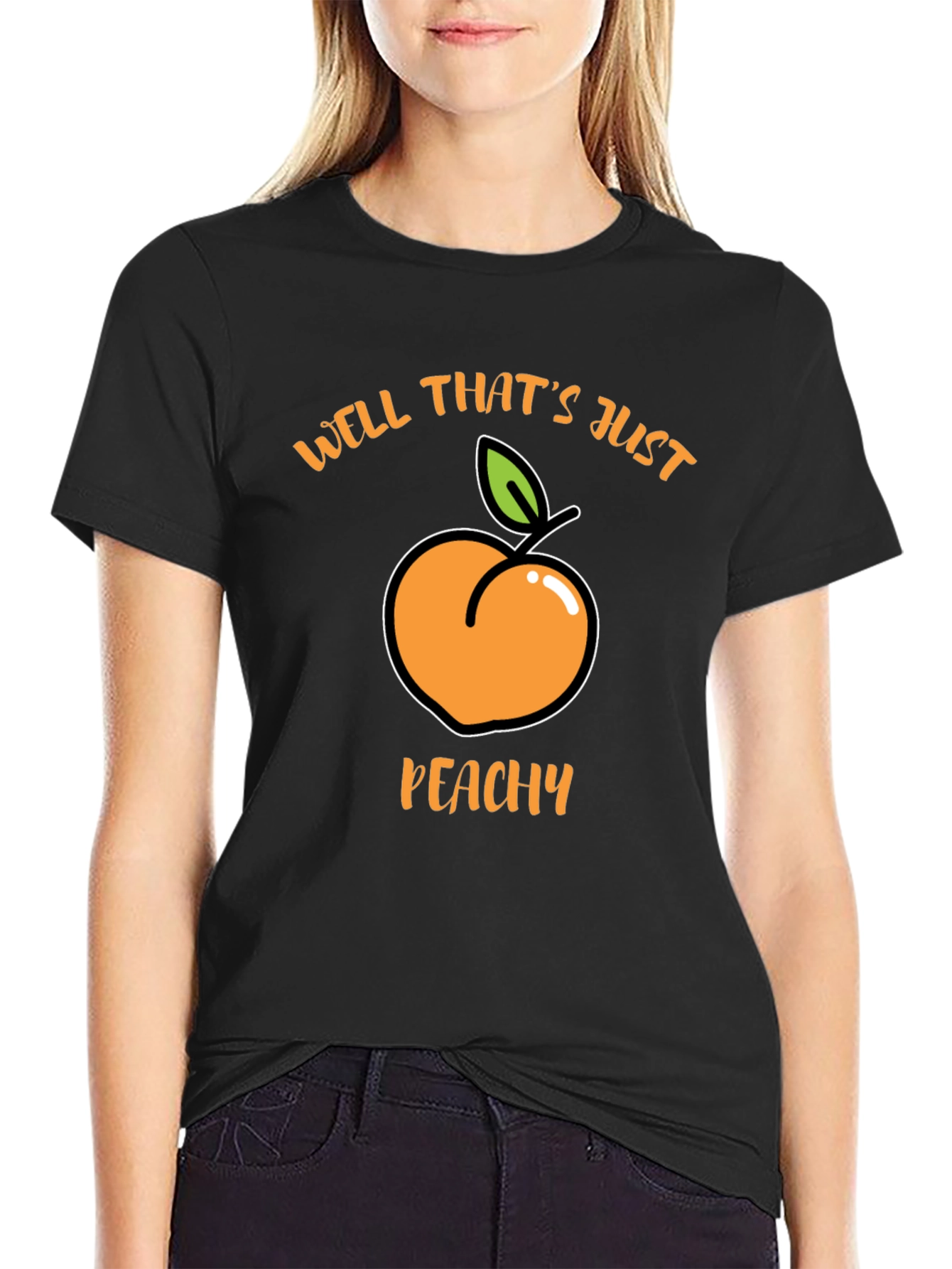 Well Thats Just Peachy Black T-Shirt