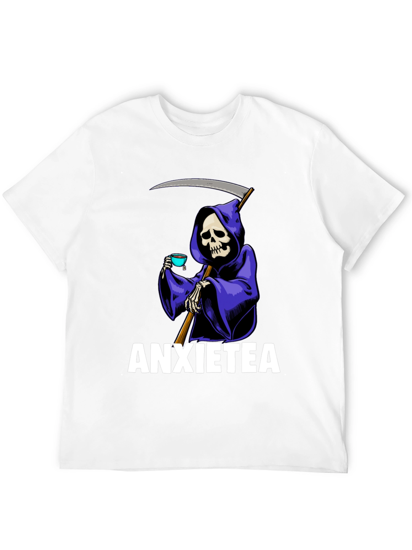 Anxietea Graphic T-Shirt - Grim Reaper Tea Time