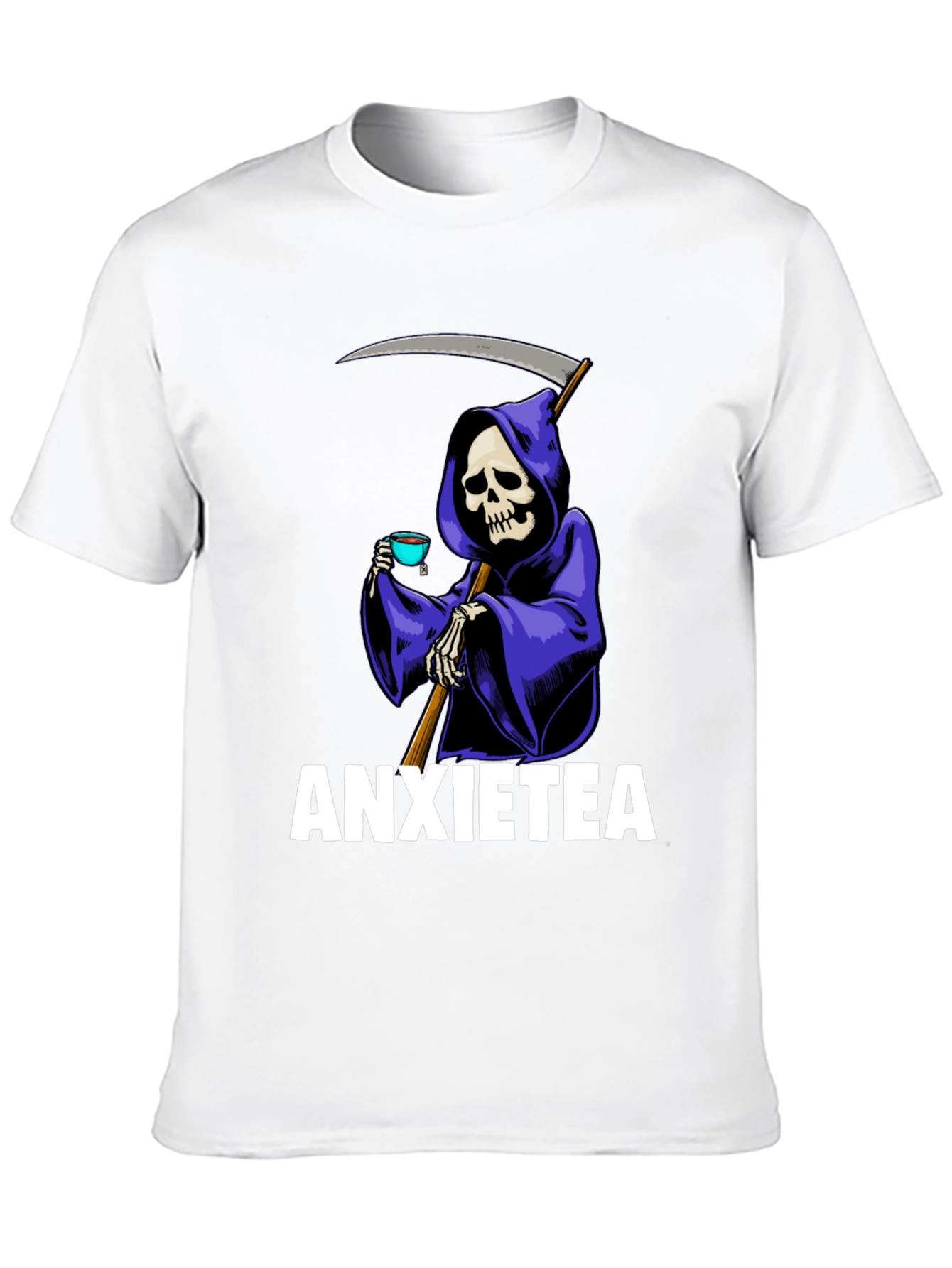 Anxietea Graphic T-Shirt - Grim Reaper Tea Time