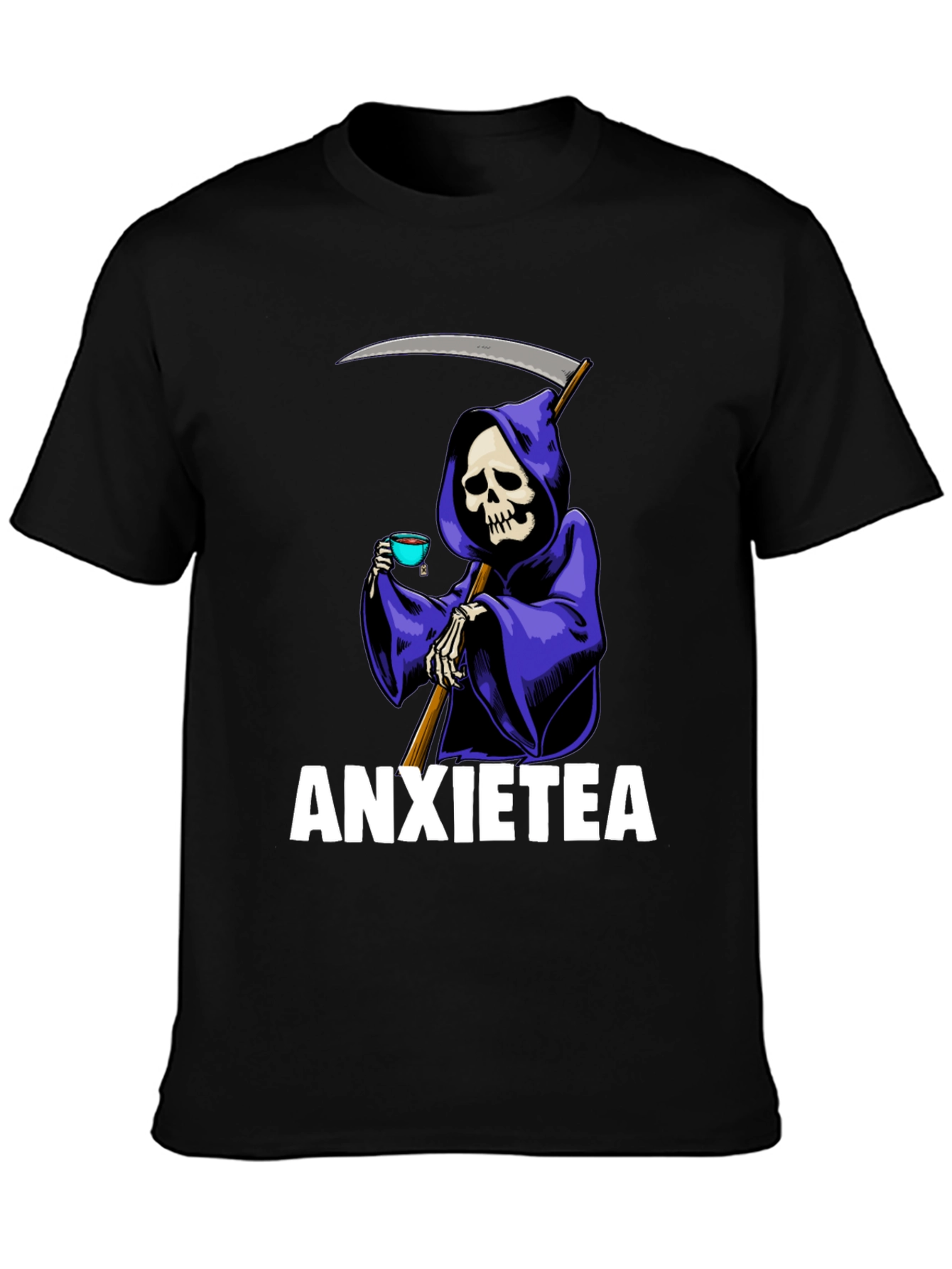 Anxietea Graphic T-Shirt - Grim Reaper Tea Time