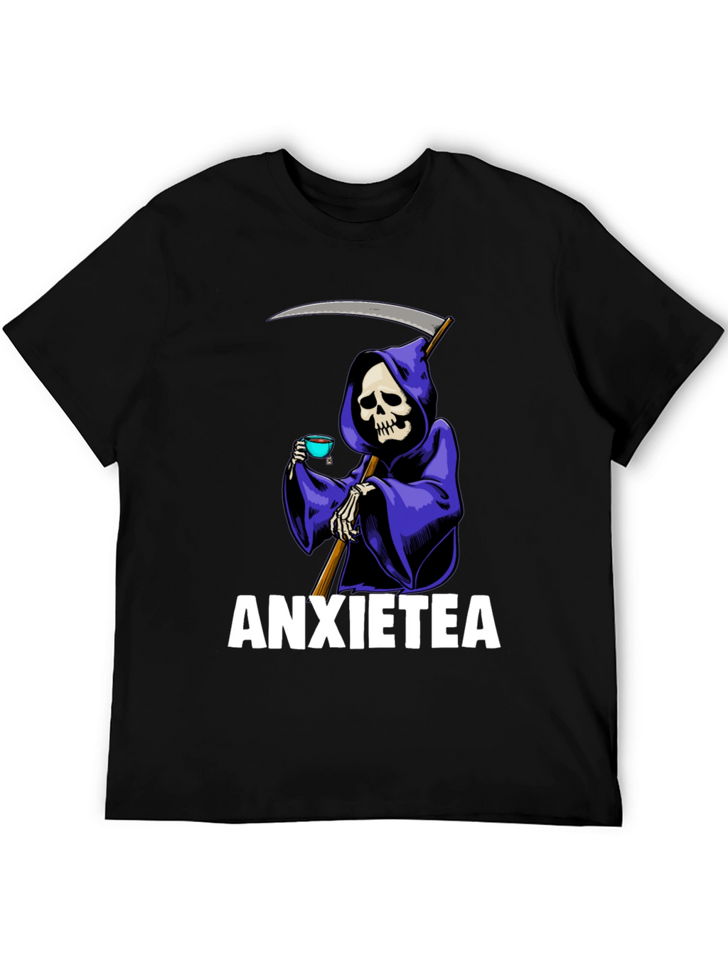 Anxietea Graphic T-Shirt - Grim Reaper Tea Time