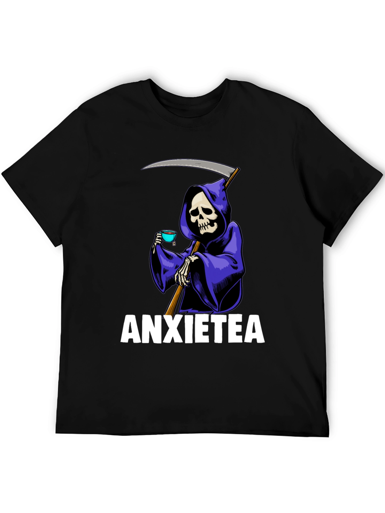 Anxietea Graphic T-Shirt - Grim Reaper Tea Time
