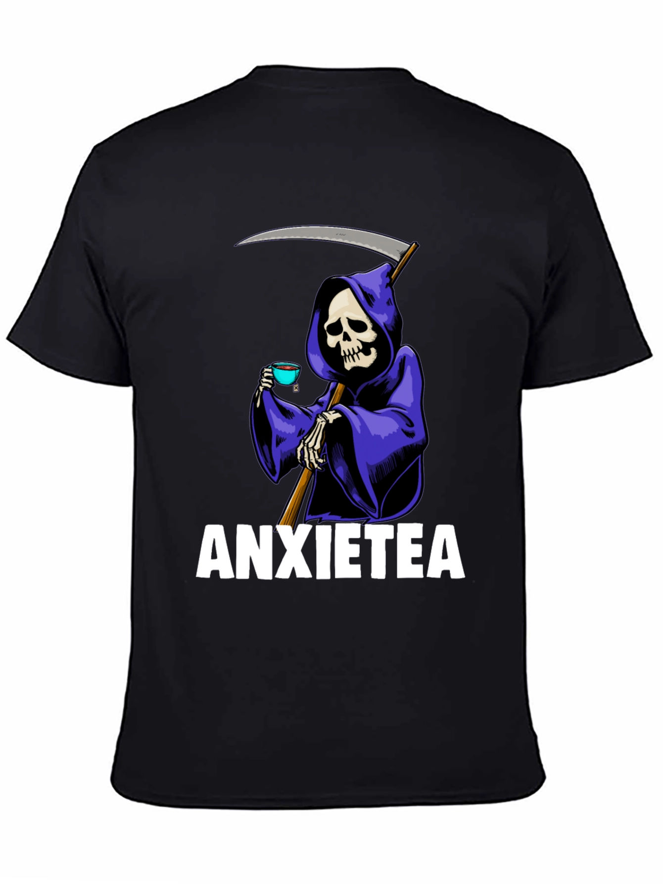 Anxietea Graphic T-Shirt - Grim Reaper Tea Time