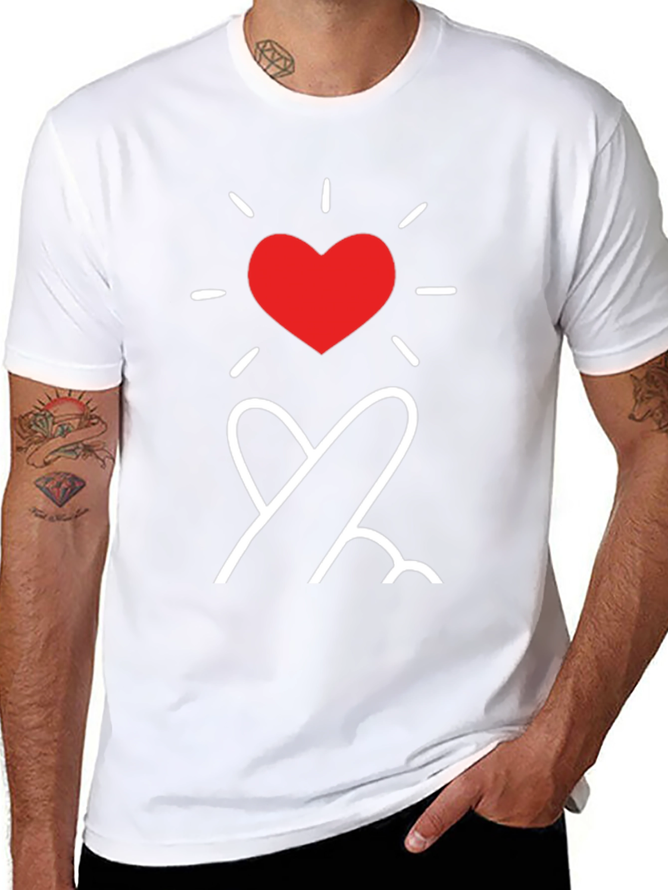 Heart Fingers T-Shirt - Stylish Korean Love Sign Tee