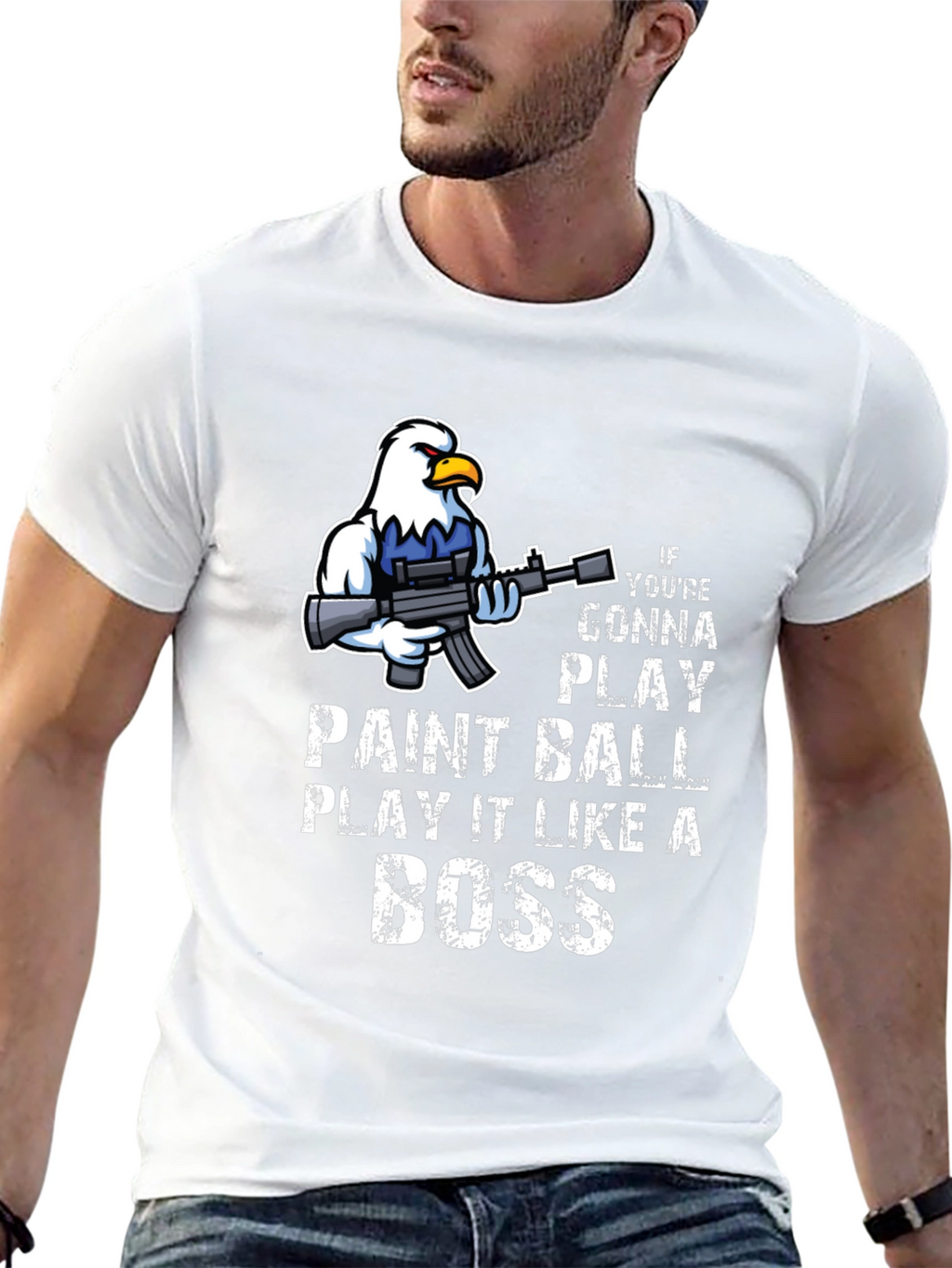 Paintball Boss T-Shirt - Eagle with Gun