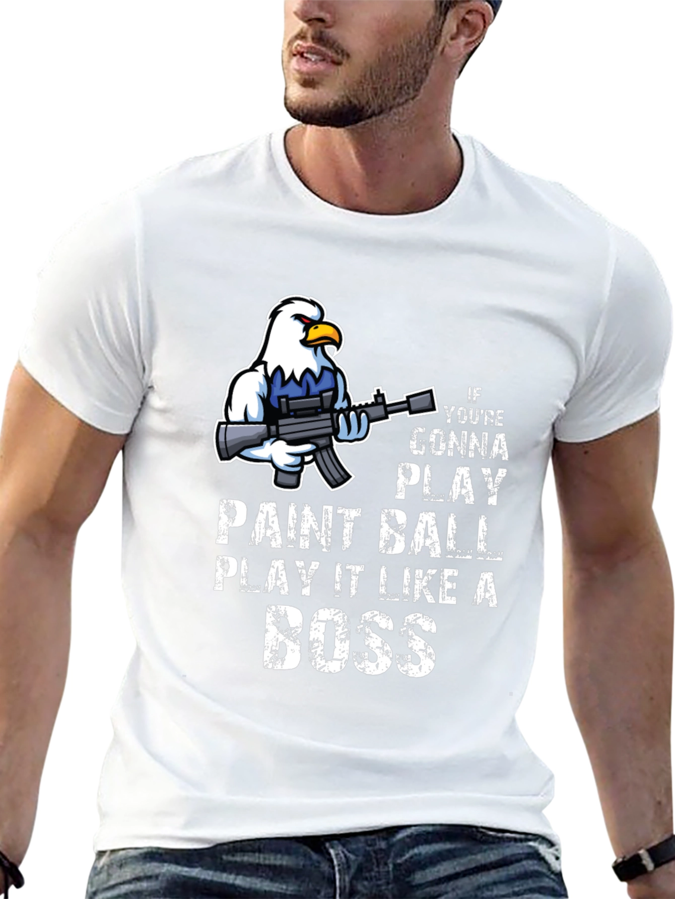 Paintball Boss T-Shirt - Eagle with Gun