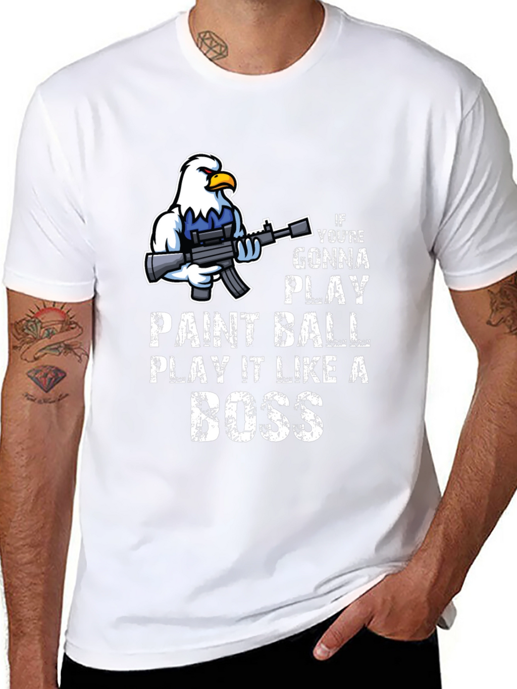 Paintball Boss T-Shirt - Eagle with Gun
