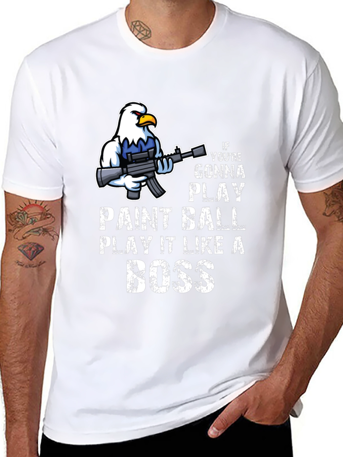 Paintball Boss T-Shirt - Eagle with Gun