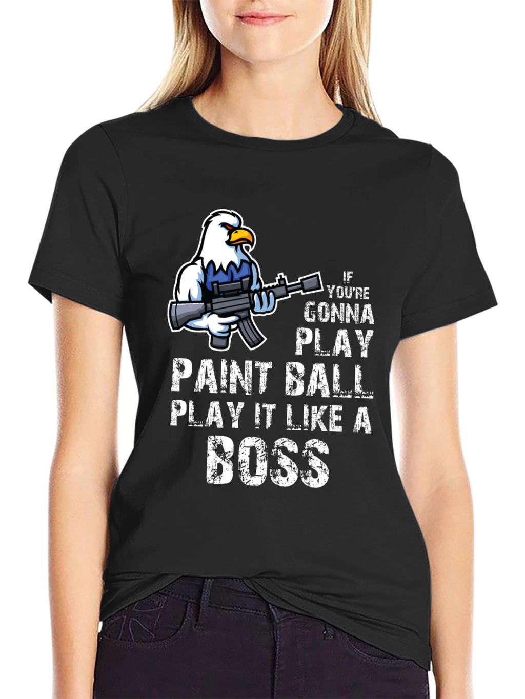 Paintball Boss T-Shirt - Eagle with Gun