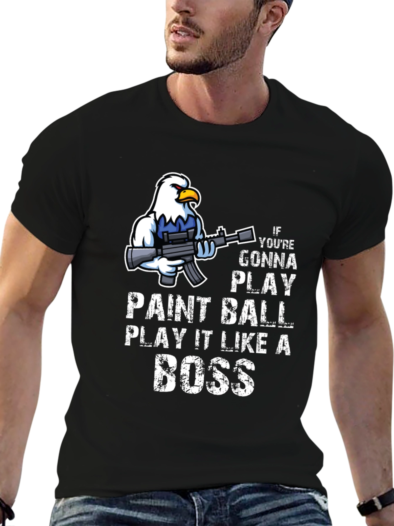 Paintball Boss T-Shirt - Eagle with Gun