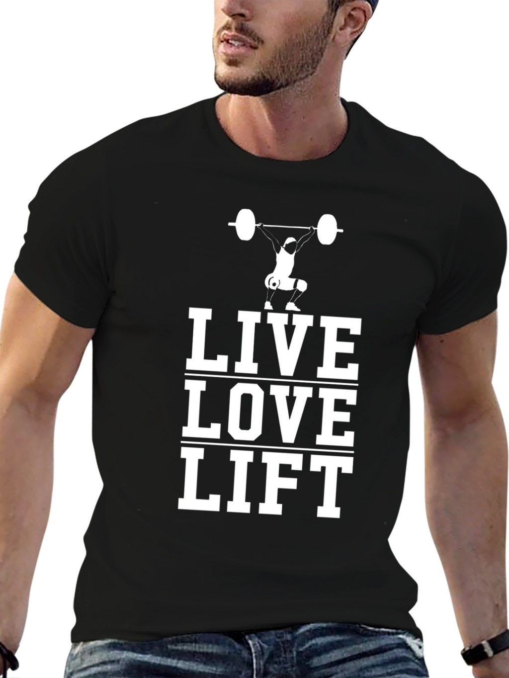 Live Love Lift Black Graphic T-Shirt - Weightlifting Apparel