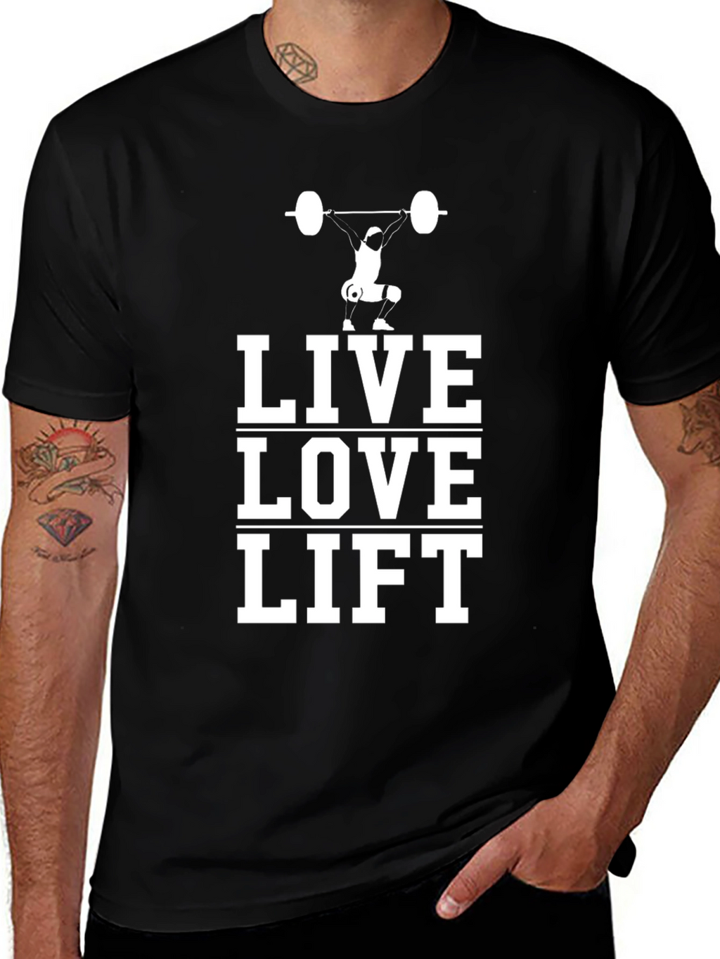Live Love Lift Black Graphic T-Shirt - Weightlifting Apparel