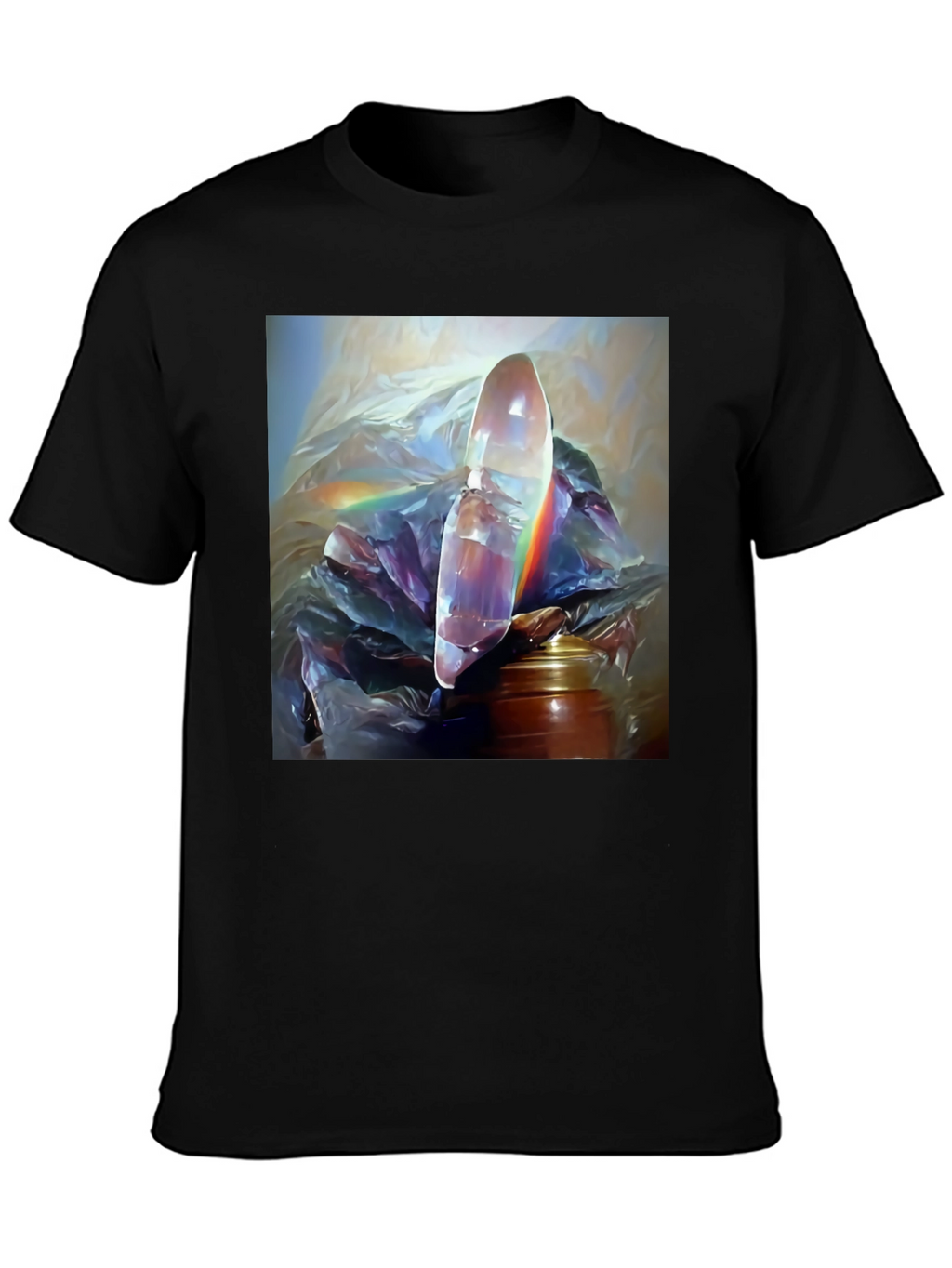 Abstract Crystal Art Black Tee