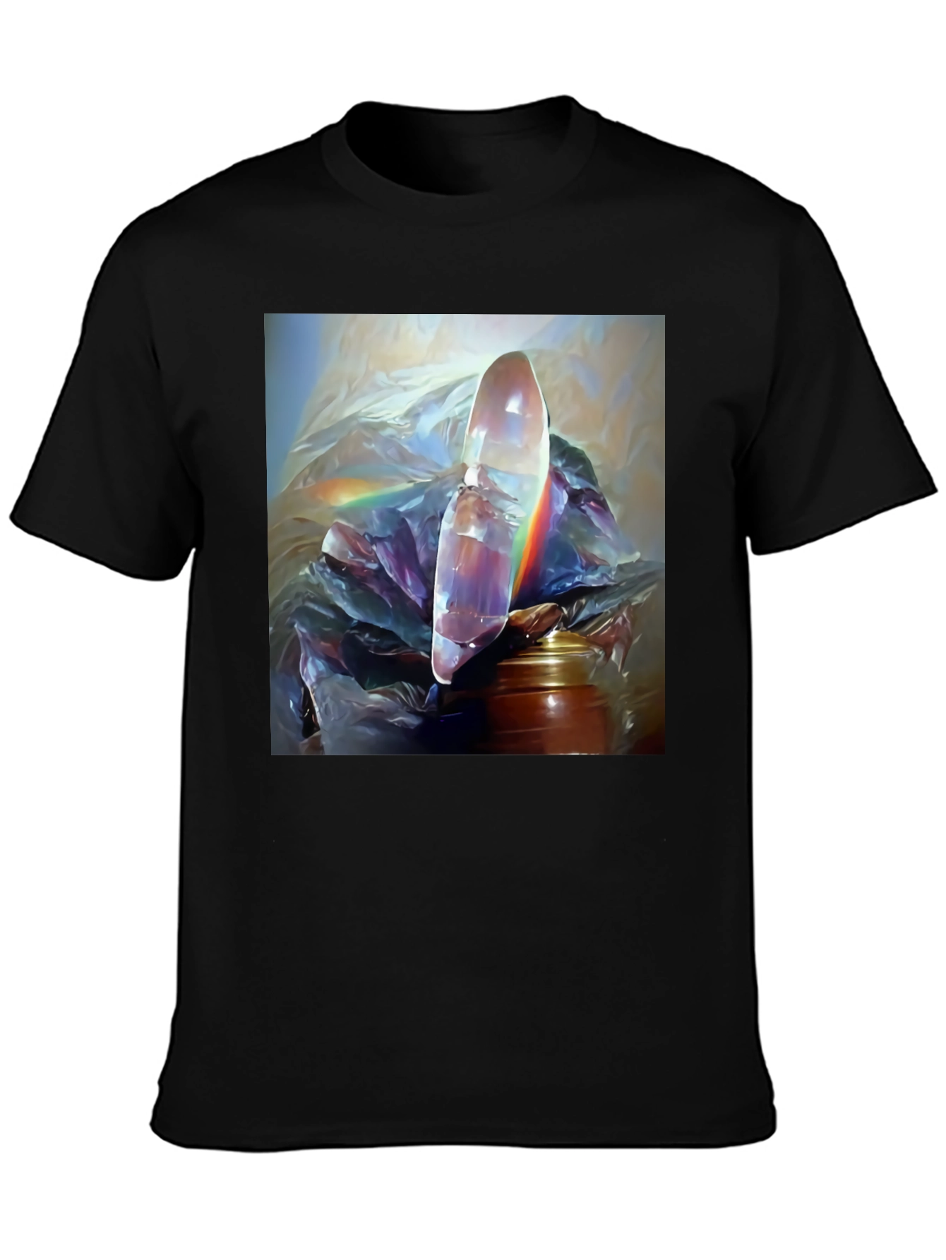 Abstract Crystal Art Black Tee