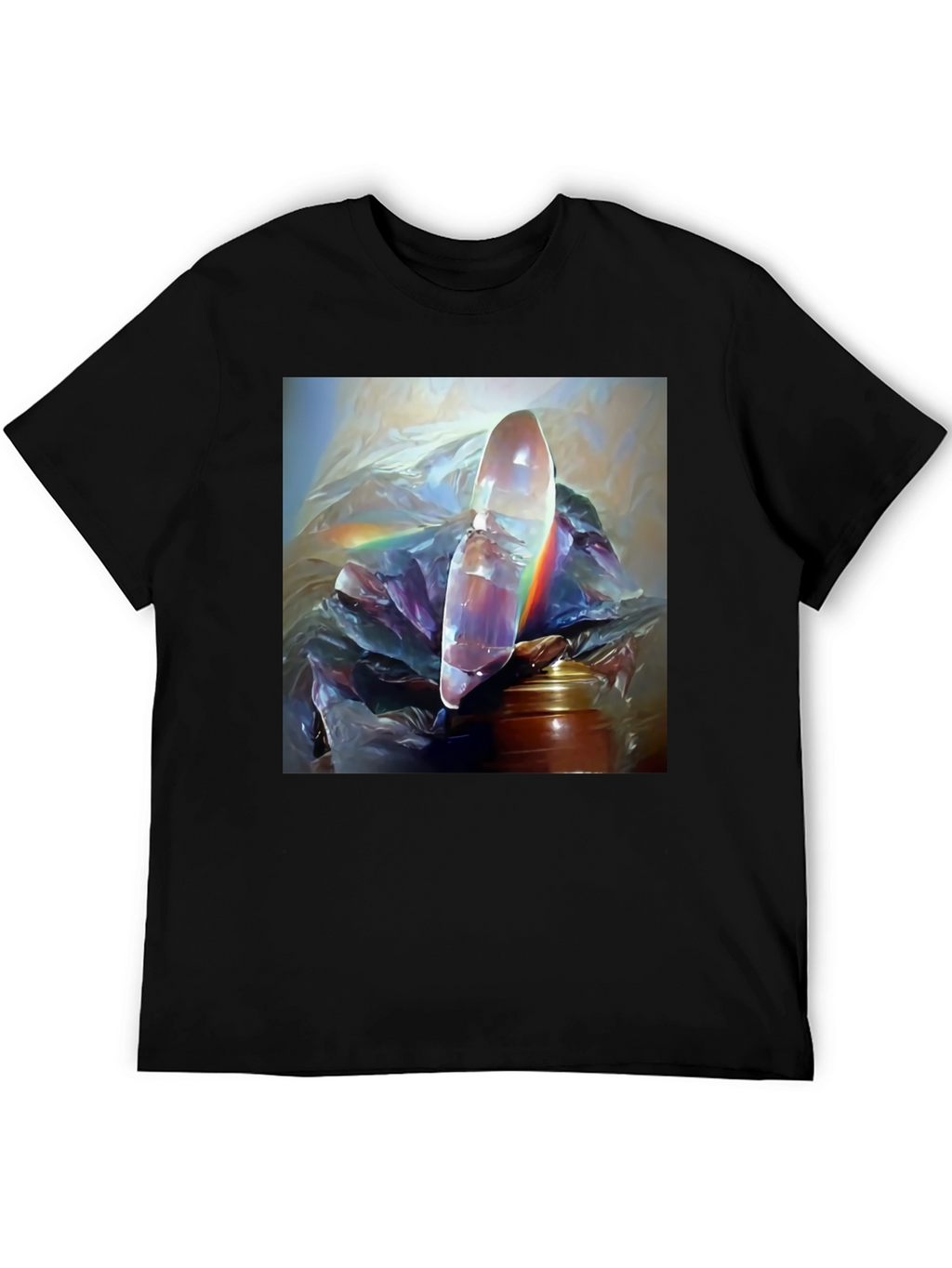 Abstract Crystal Art Black Tee