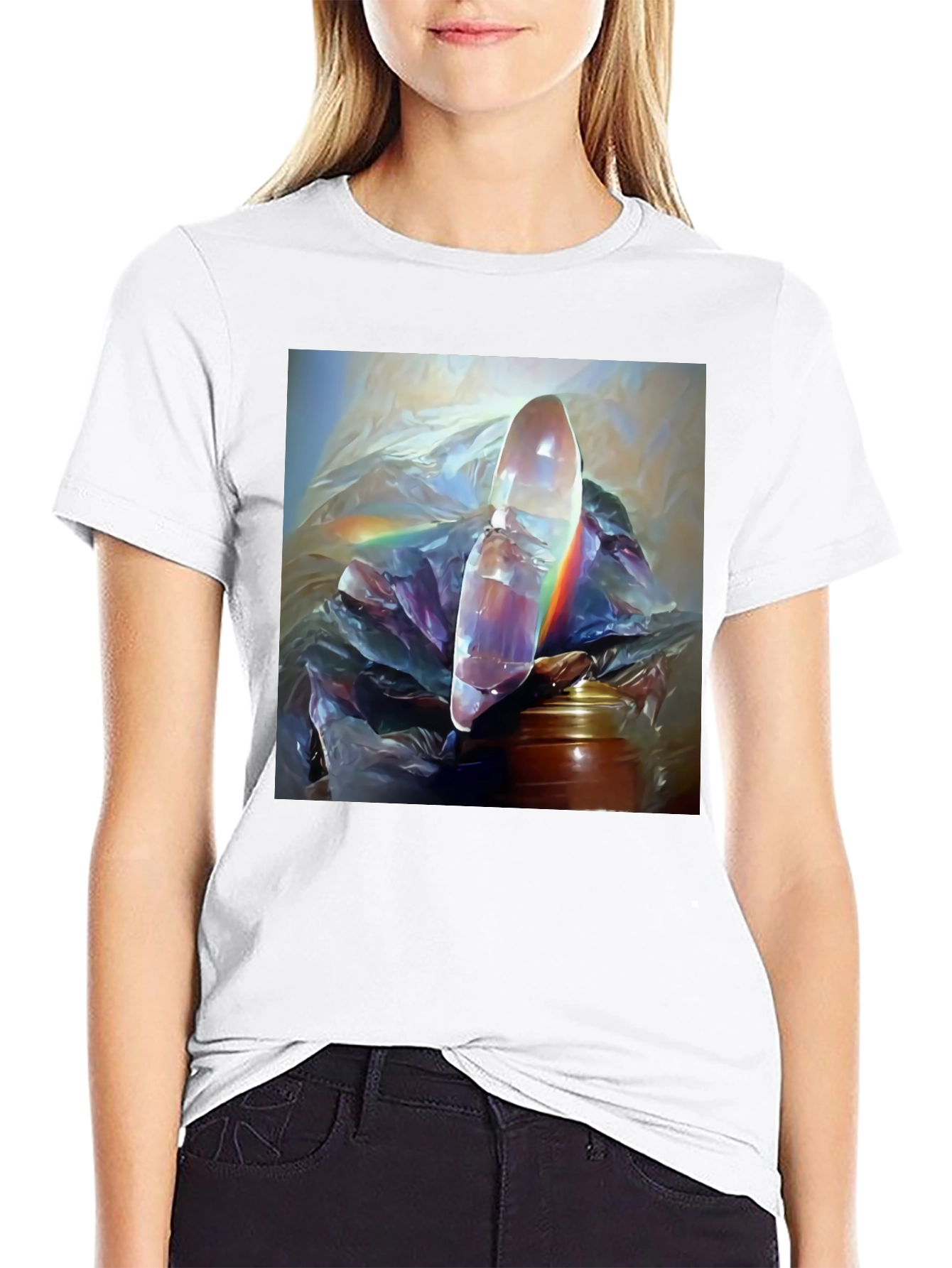 Abstract Crystal Art Black Tee