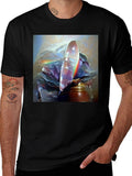 Abstract Crystal Art Black Tee