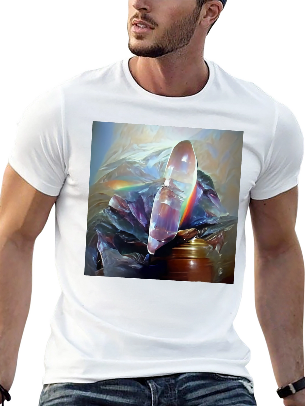 Abstract Crystal Art Black Tee