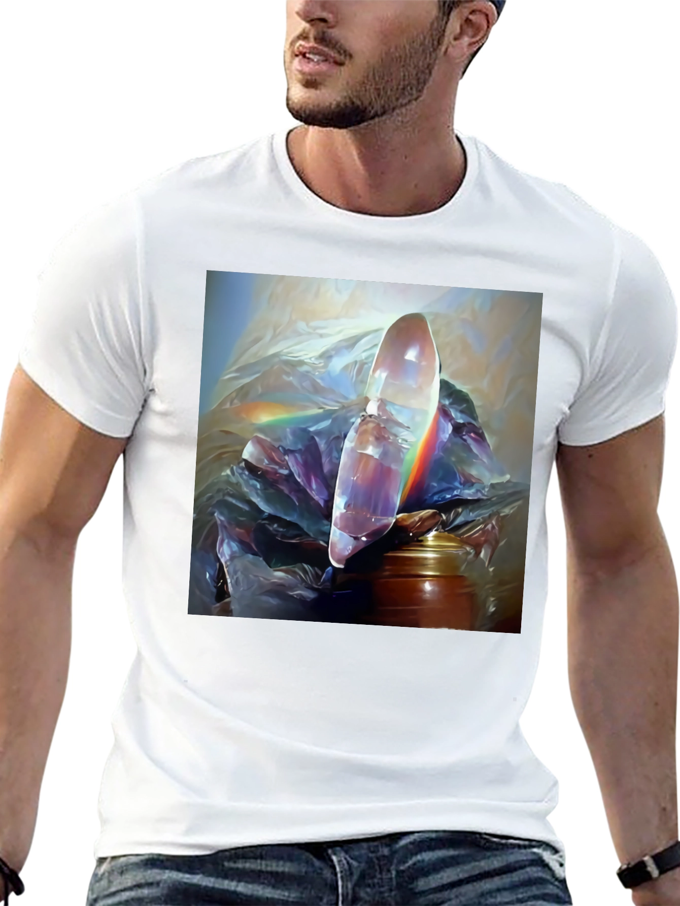 Abstract Crystal Art Black Tee