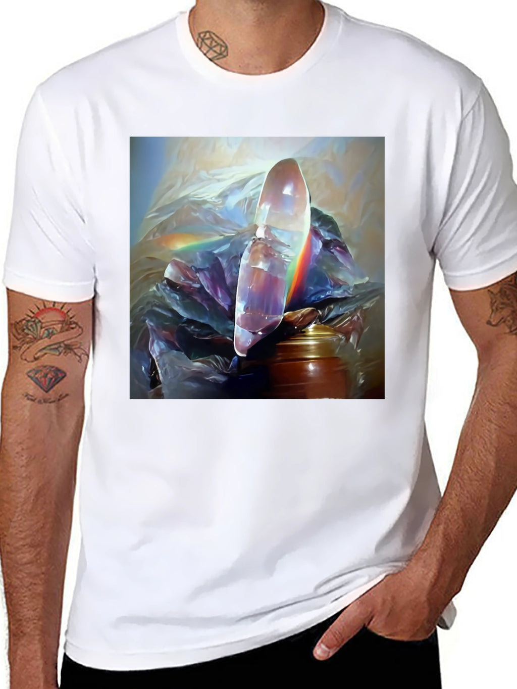 Abstract Crystal Art Black Tee