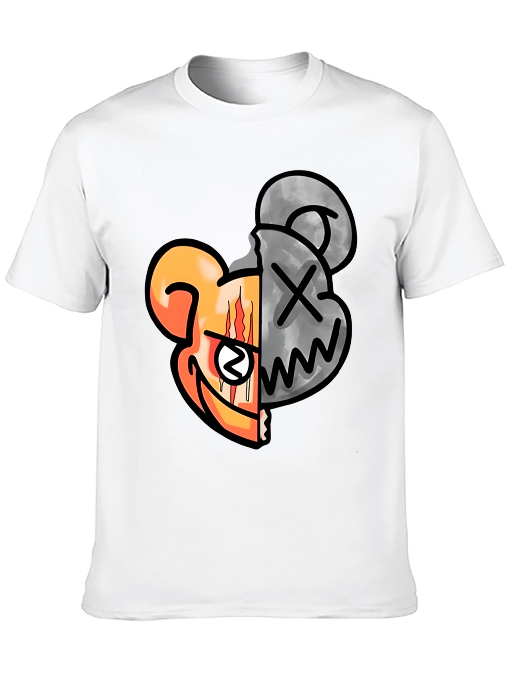 Graphic Print Crew Neck T-Shirt - Unique Design