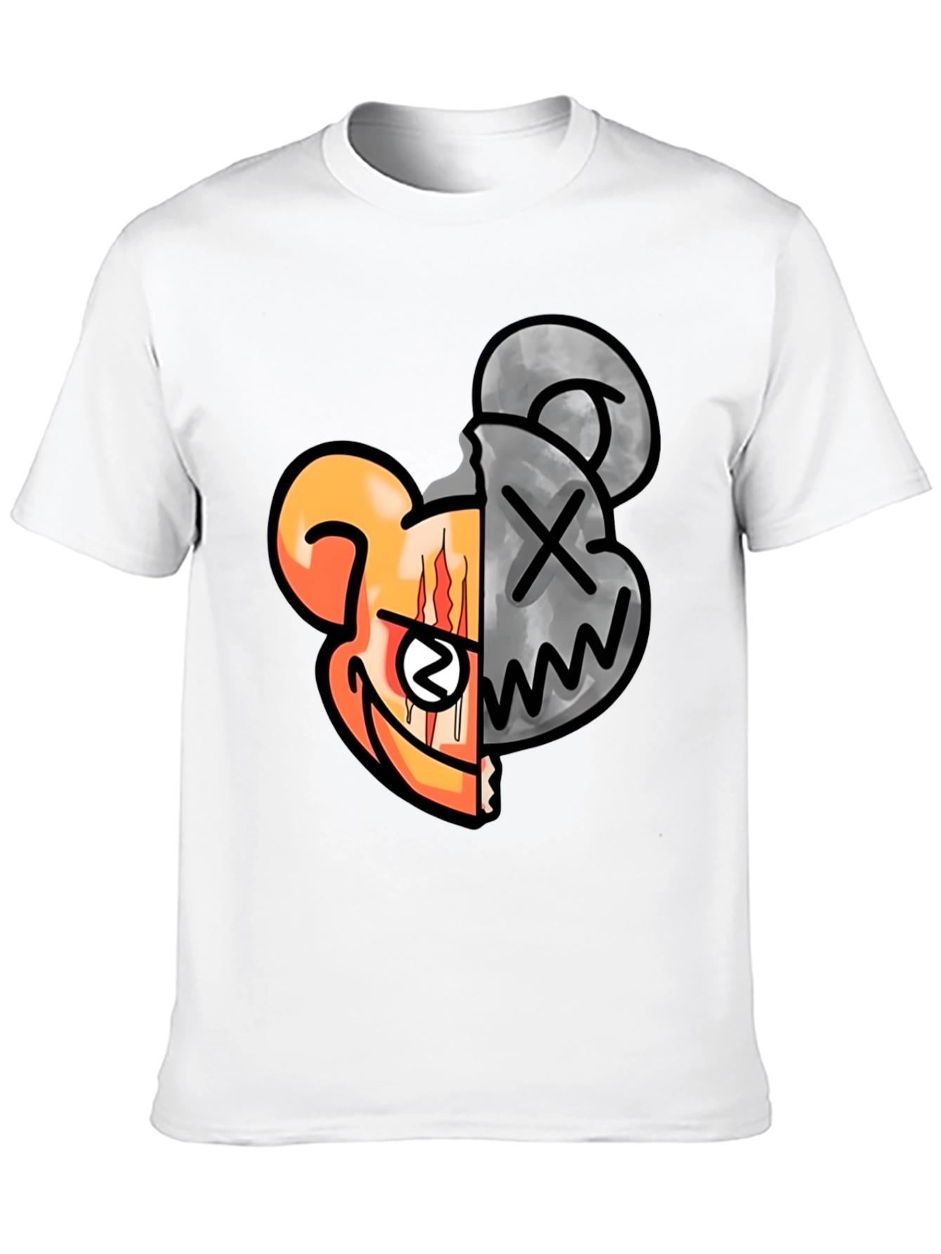 Graphic Print Crew Neck T-Shirt - Unique Design