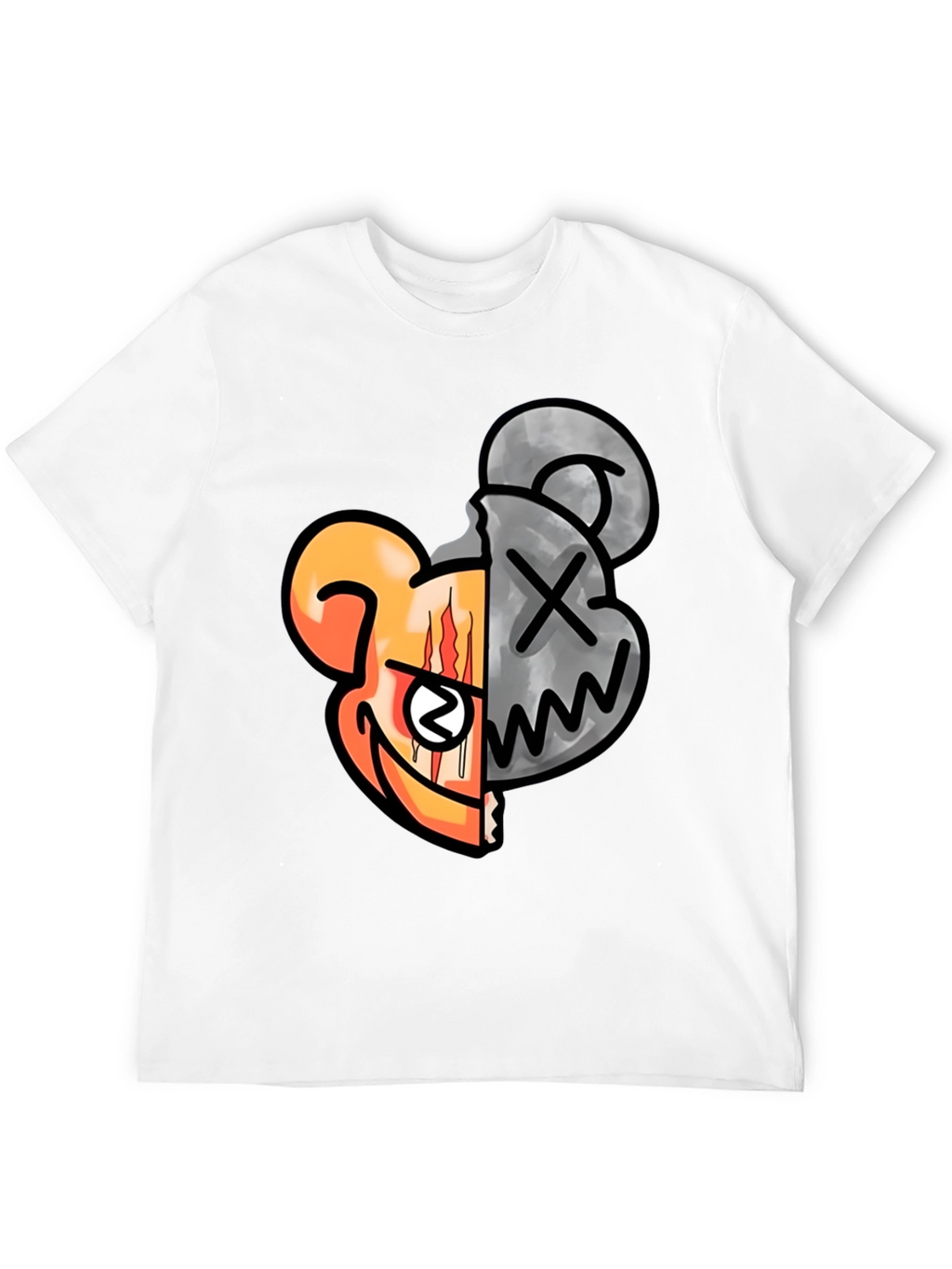 Graphic Print Crew Neck T-Shirt - Unique Design