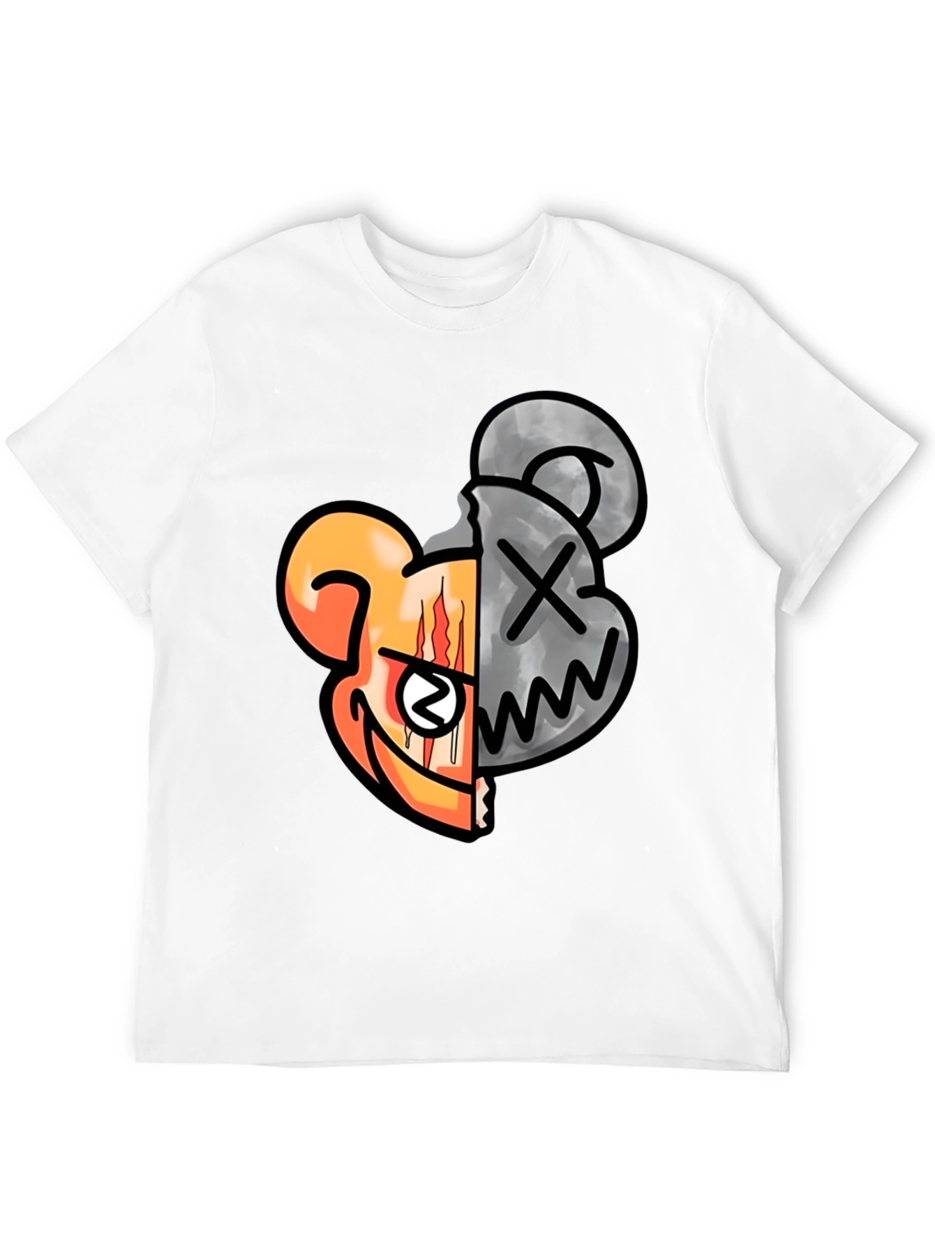 Graphic Print Crew Neck T-Shirt - Unique Design