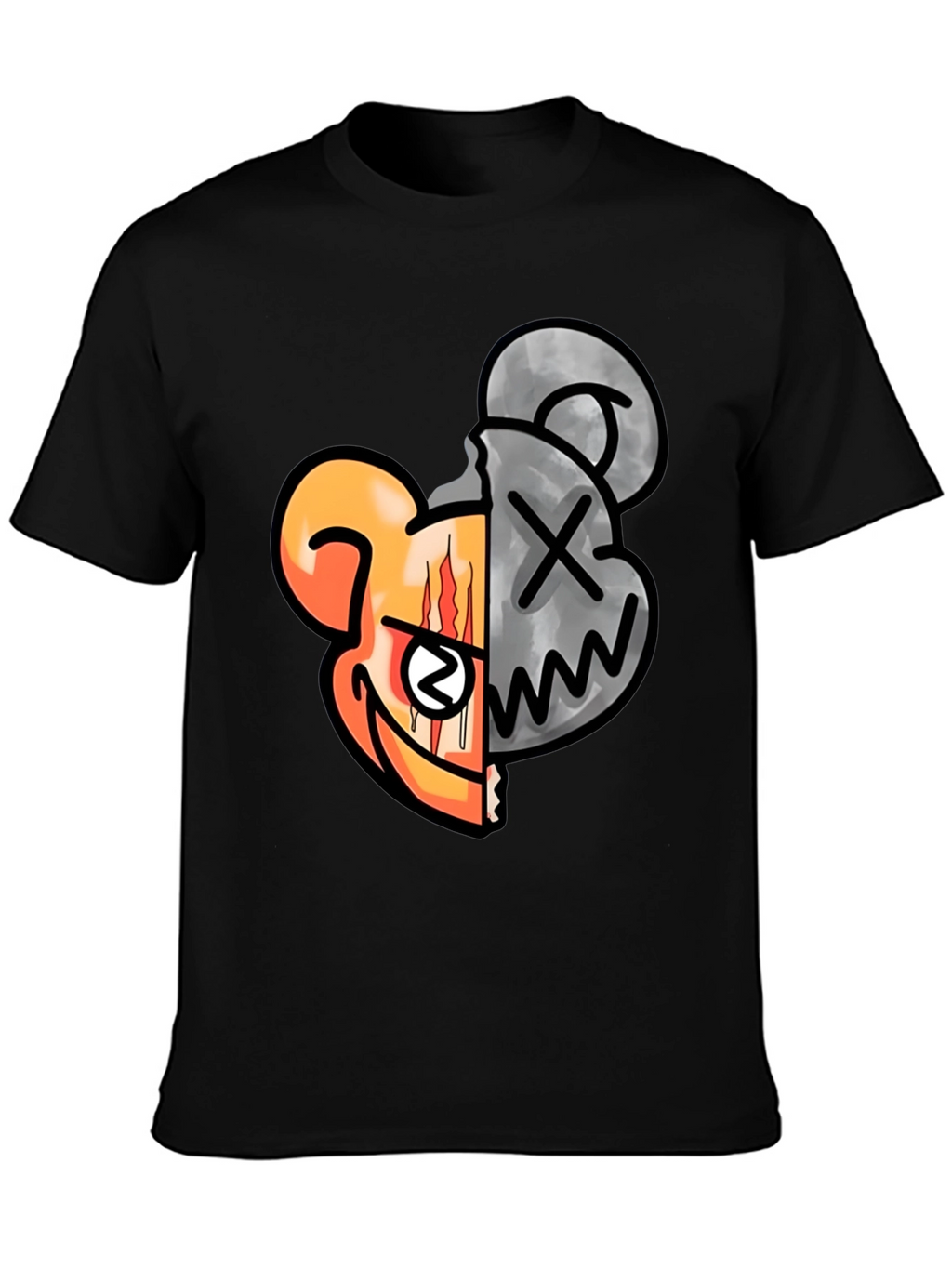Graphic Print Crew Neck T-Shirt - Unique Design