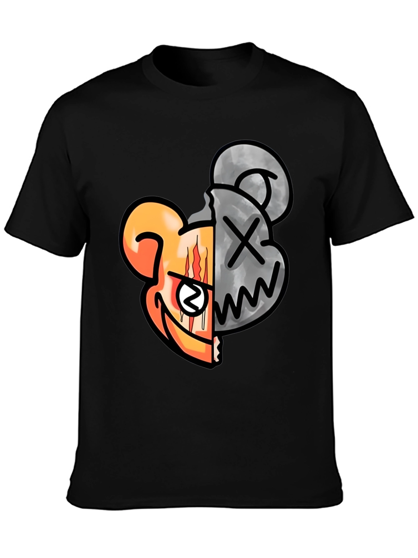 Graphic Print Crew Neck T-Shirt - Unique Design