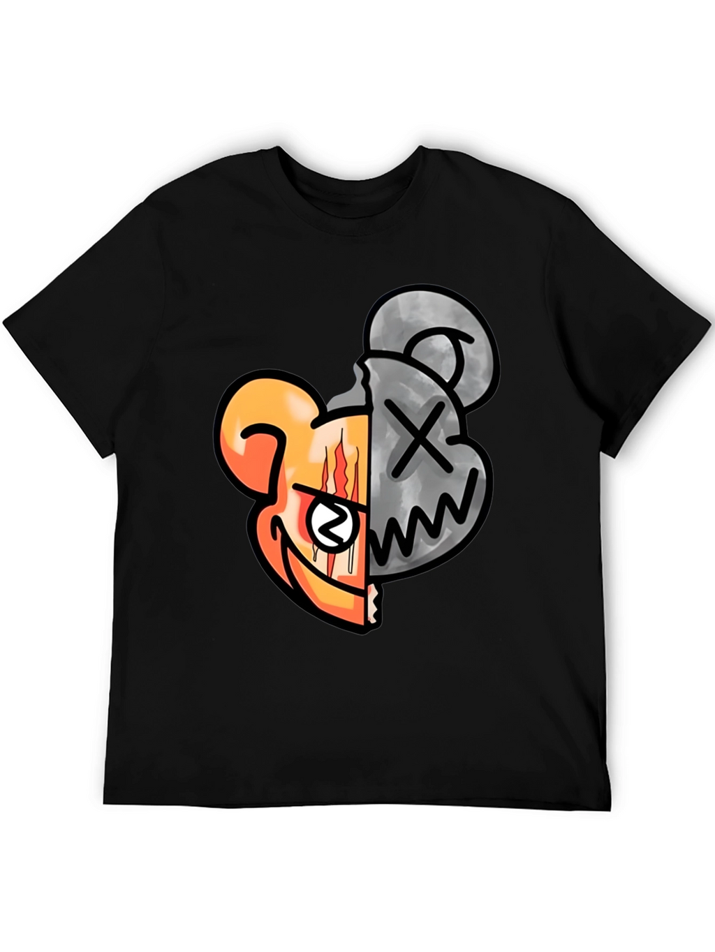 Graphic Print Crew Neck T-Shirt - Unique Design