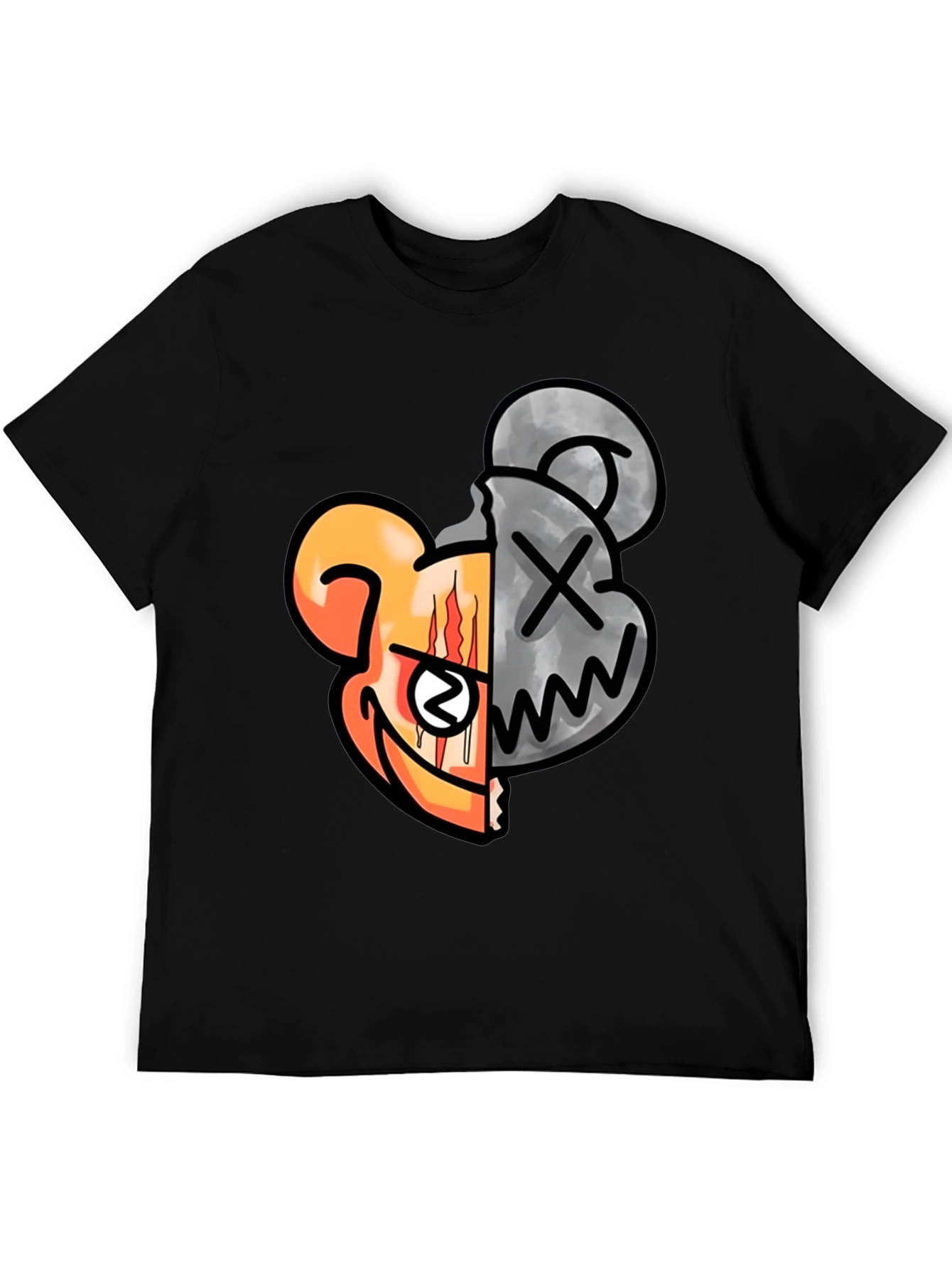 Graphic Print Crew Neck T-Shirt - Unique Design