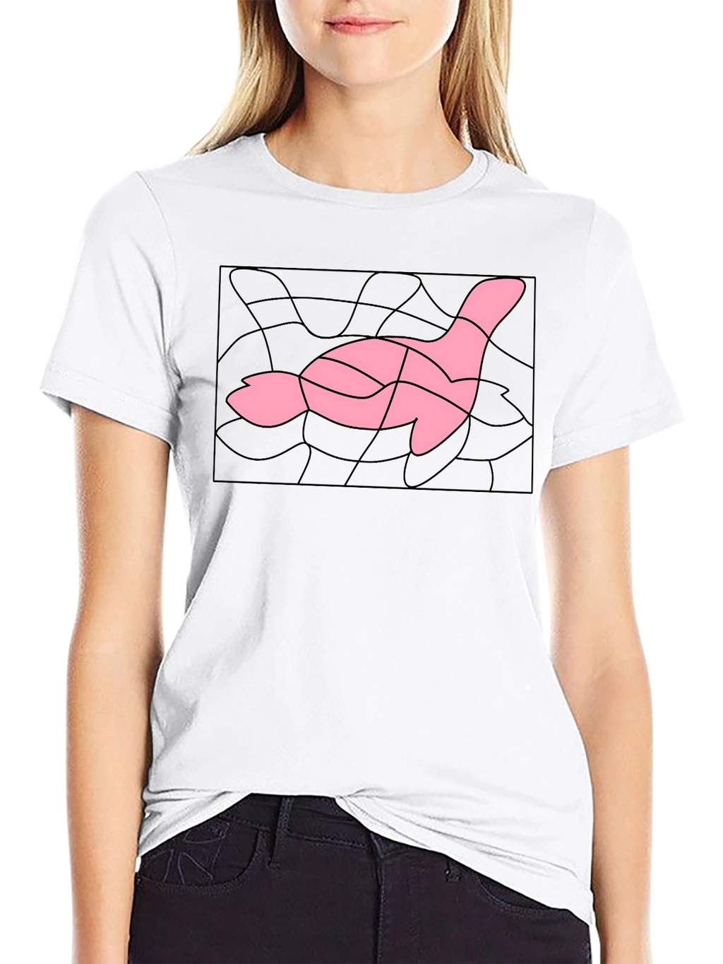 Abstract Pink Goose T-Shirt - Stylish Graphic Tee