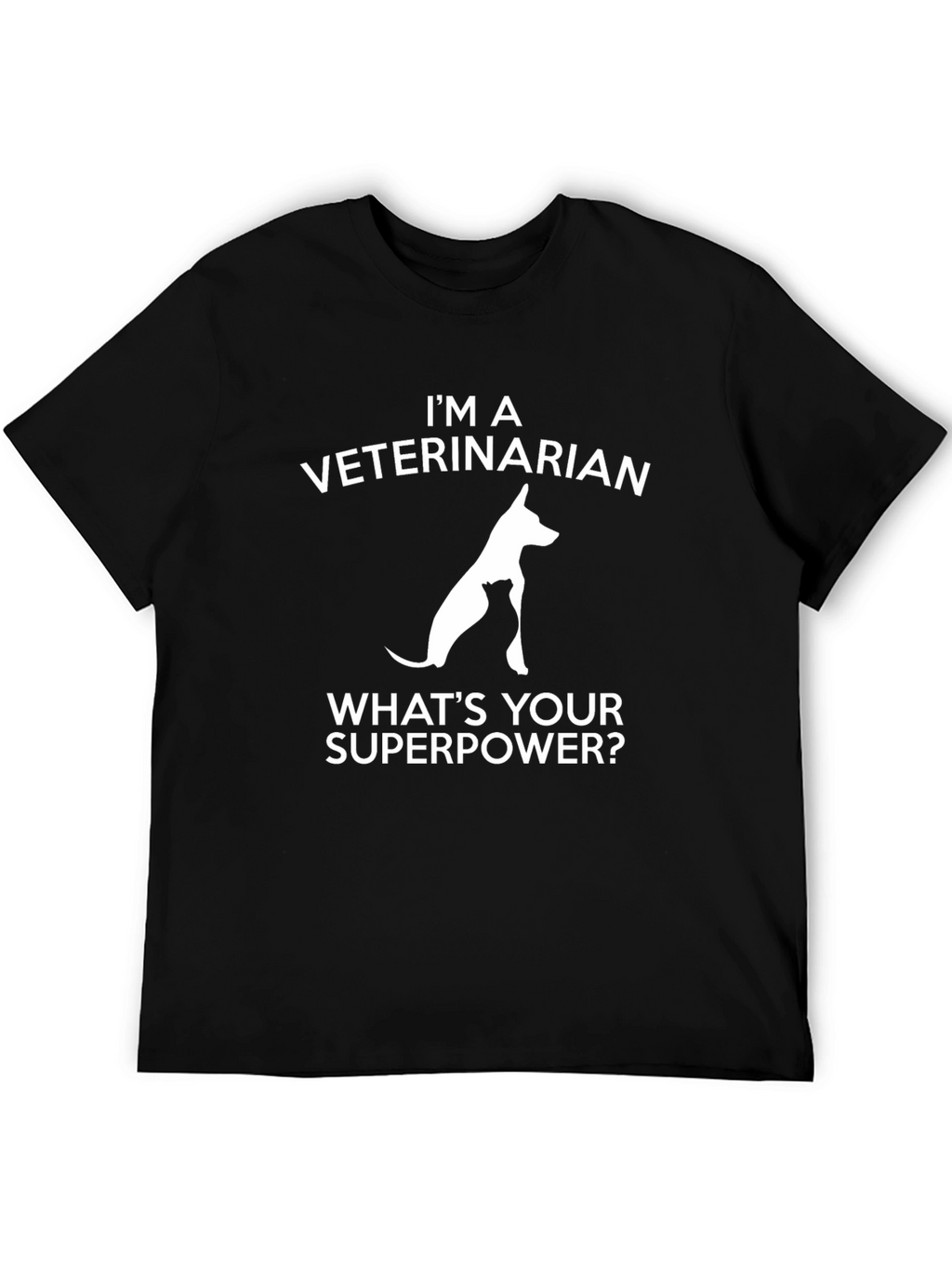 Veterinarian Superpower Graphic T-Shirt - Black