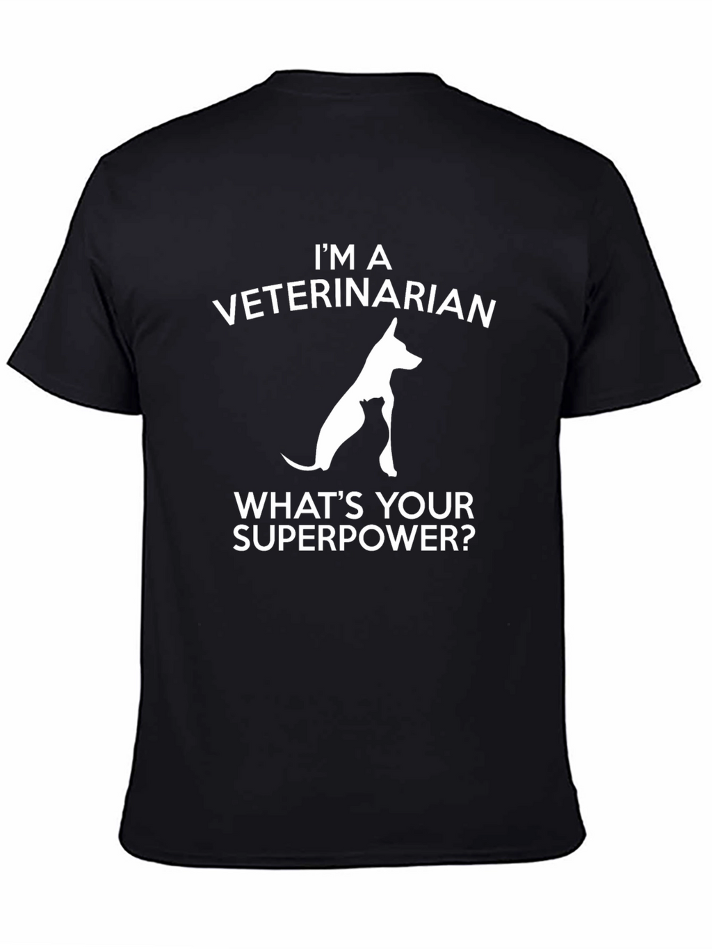 Veterinarian Superpower Graphic T-Shirt - Black