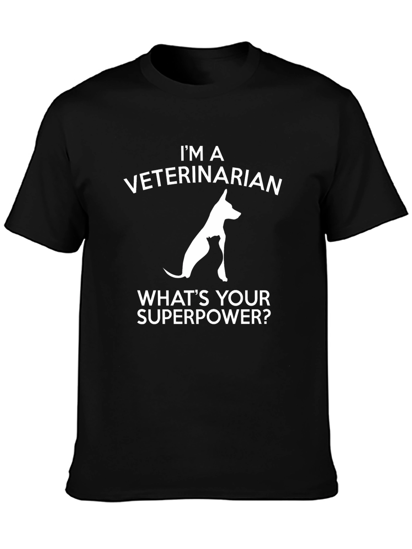 Veterinarian Superpower Graphic T-Shirt - Black