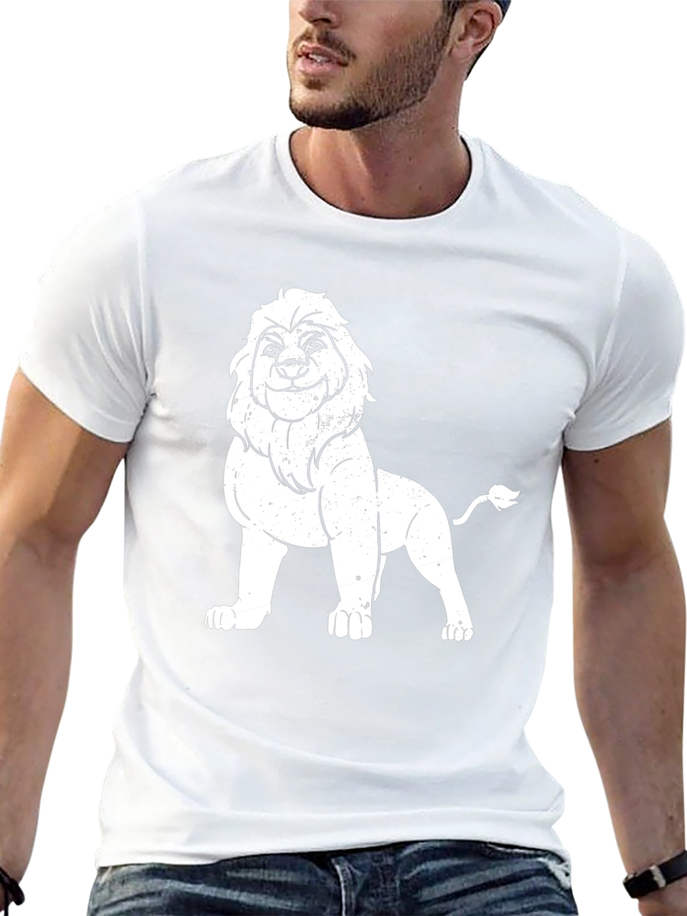 Lion Graphic Tee - Black Casual T-Shirt