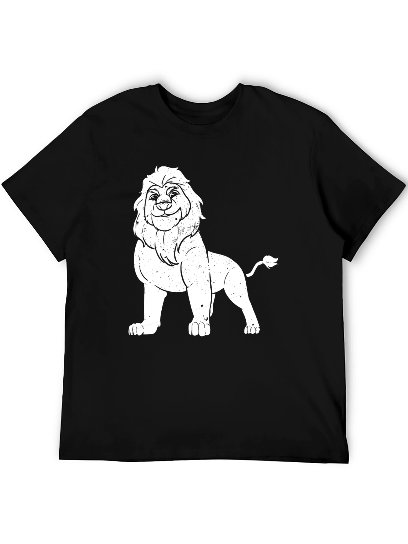Lion Graphic Tee - Black Casual T-Shirt