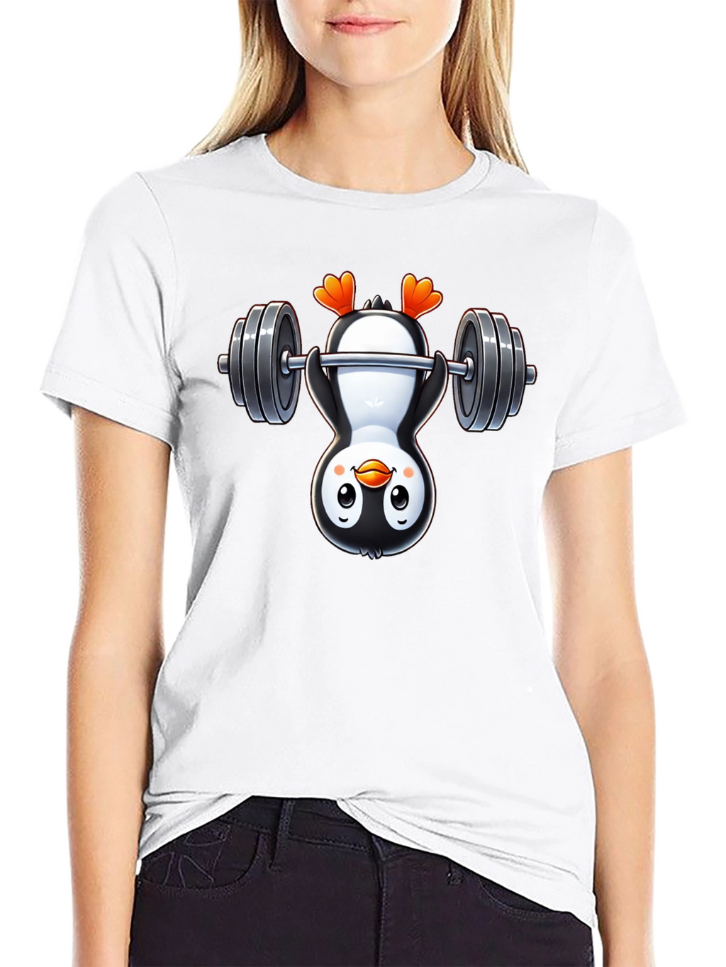 Penguin Gymnast T-Shirt - Black Cotton Tee