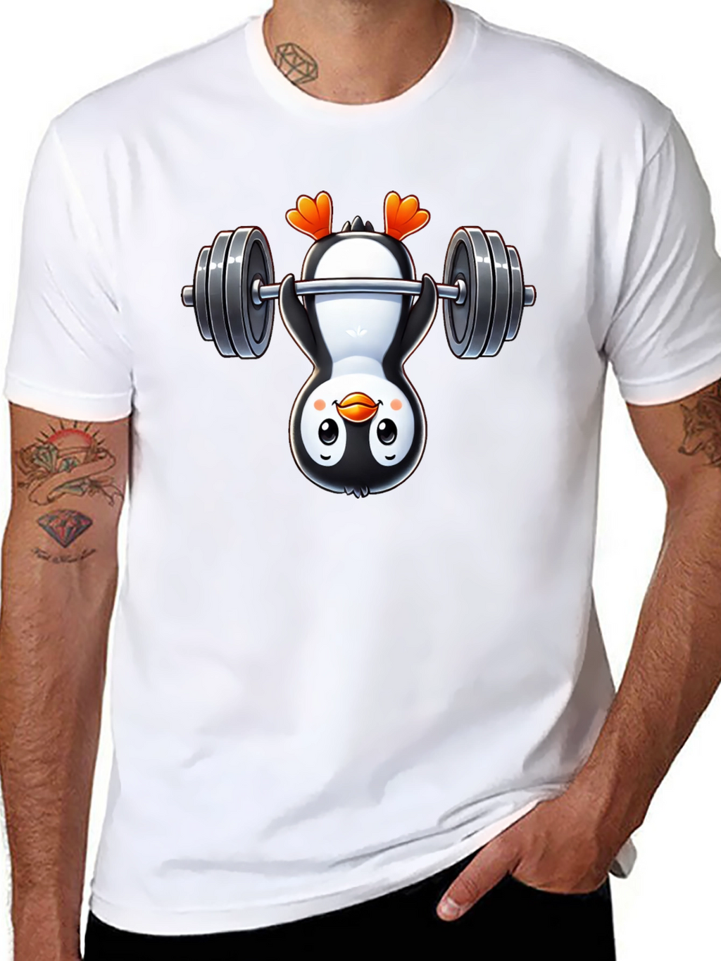 Penguin Gymnast T-Shirt - Black Cotton Tee