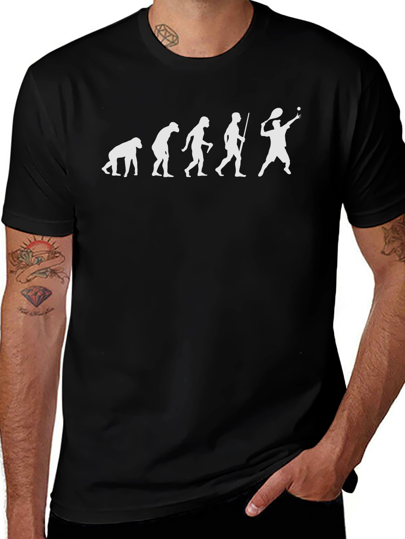 Evolution of Tennis Black T-Shirt