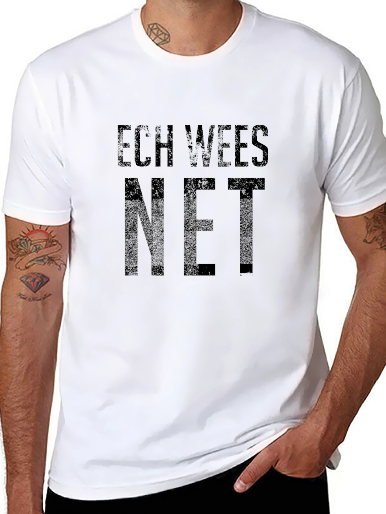 Ech Wees Net Mens Black Graphic Tee Shirt