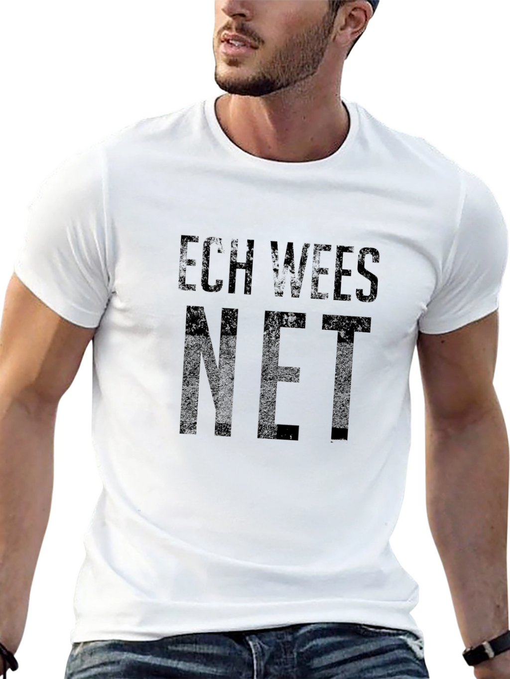 Ech Wees Net Mens Black Graphic Tee Shirt