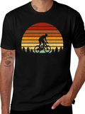 Retro Biker Sunset T-Shirt - Mountain Biking Tee