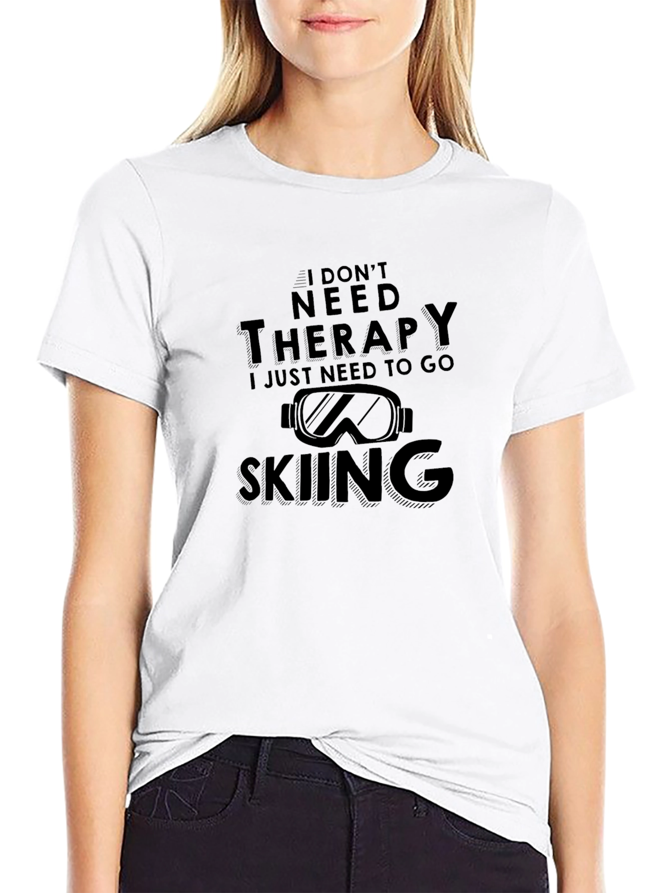 Skiing Therapy Graphic T-Shirt