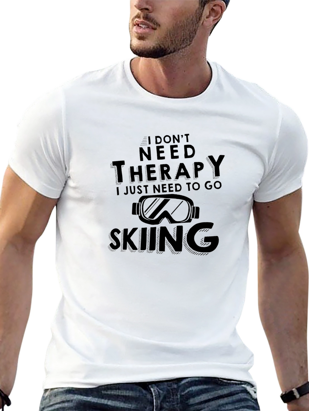 Skiing Therapy Graphic T-Shirt