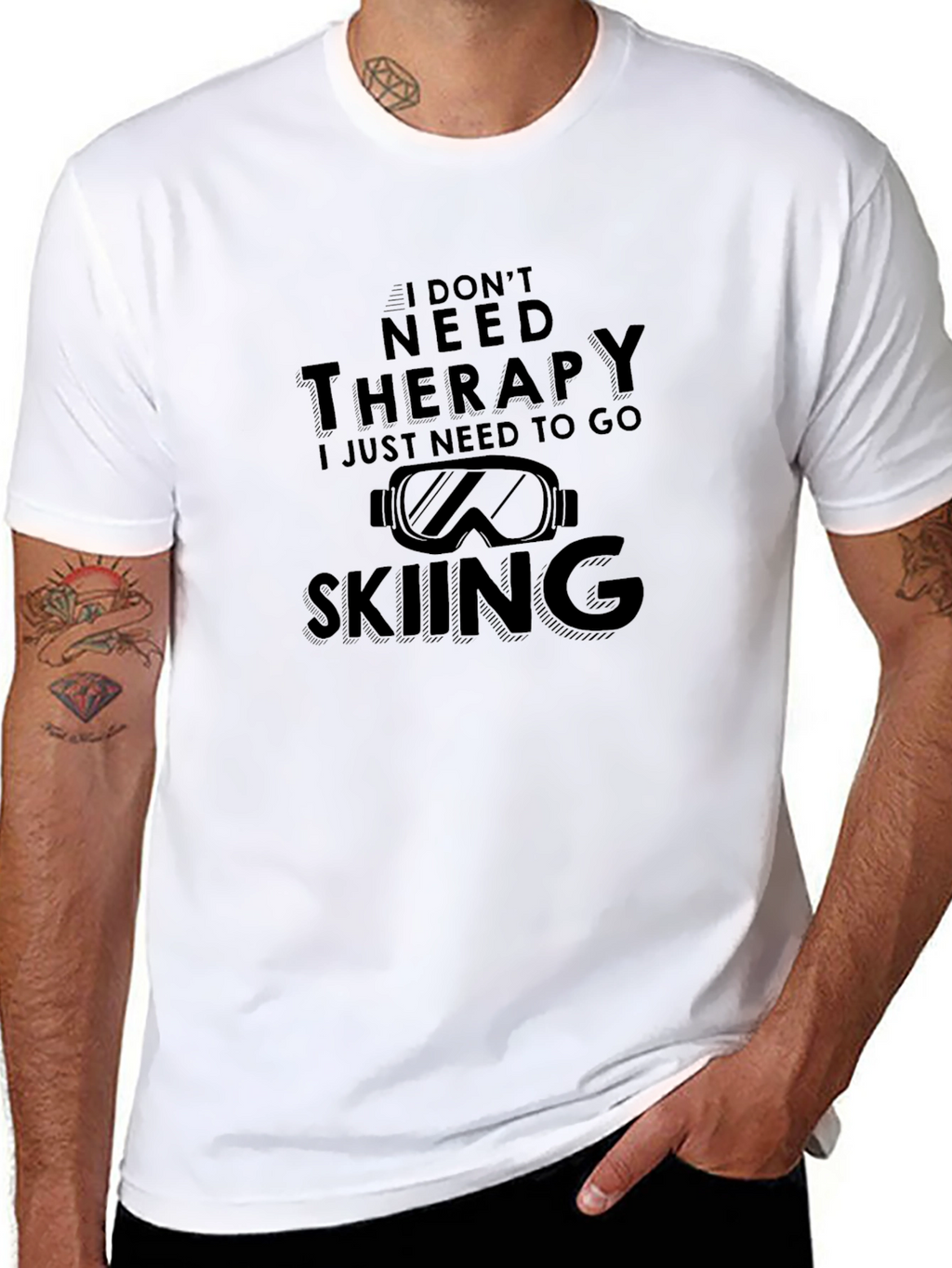 Skiing Therapy Graphic T-Shirt