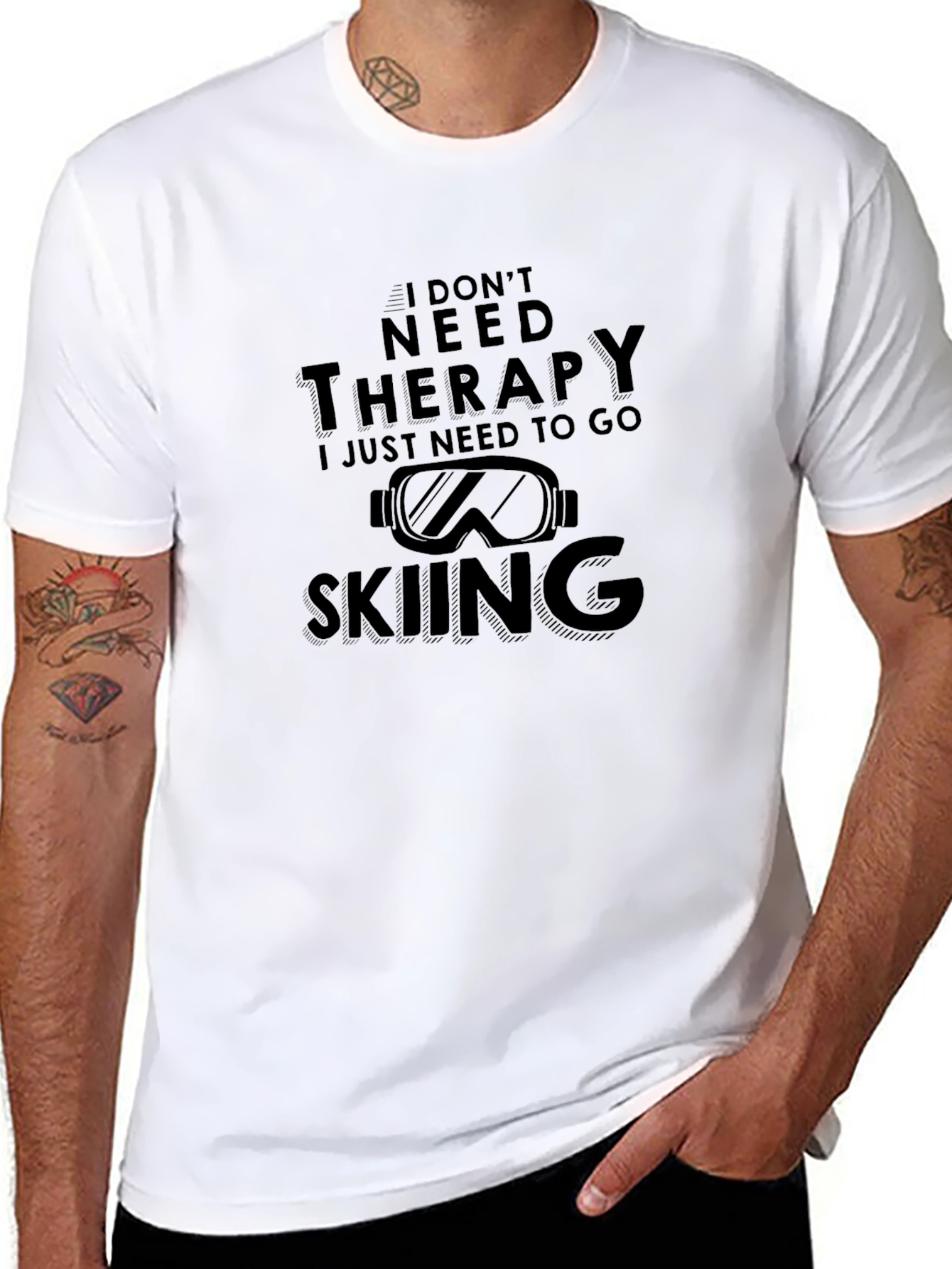 Skiing Therapy Graphic T-Shirt