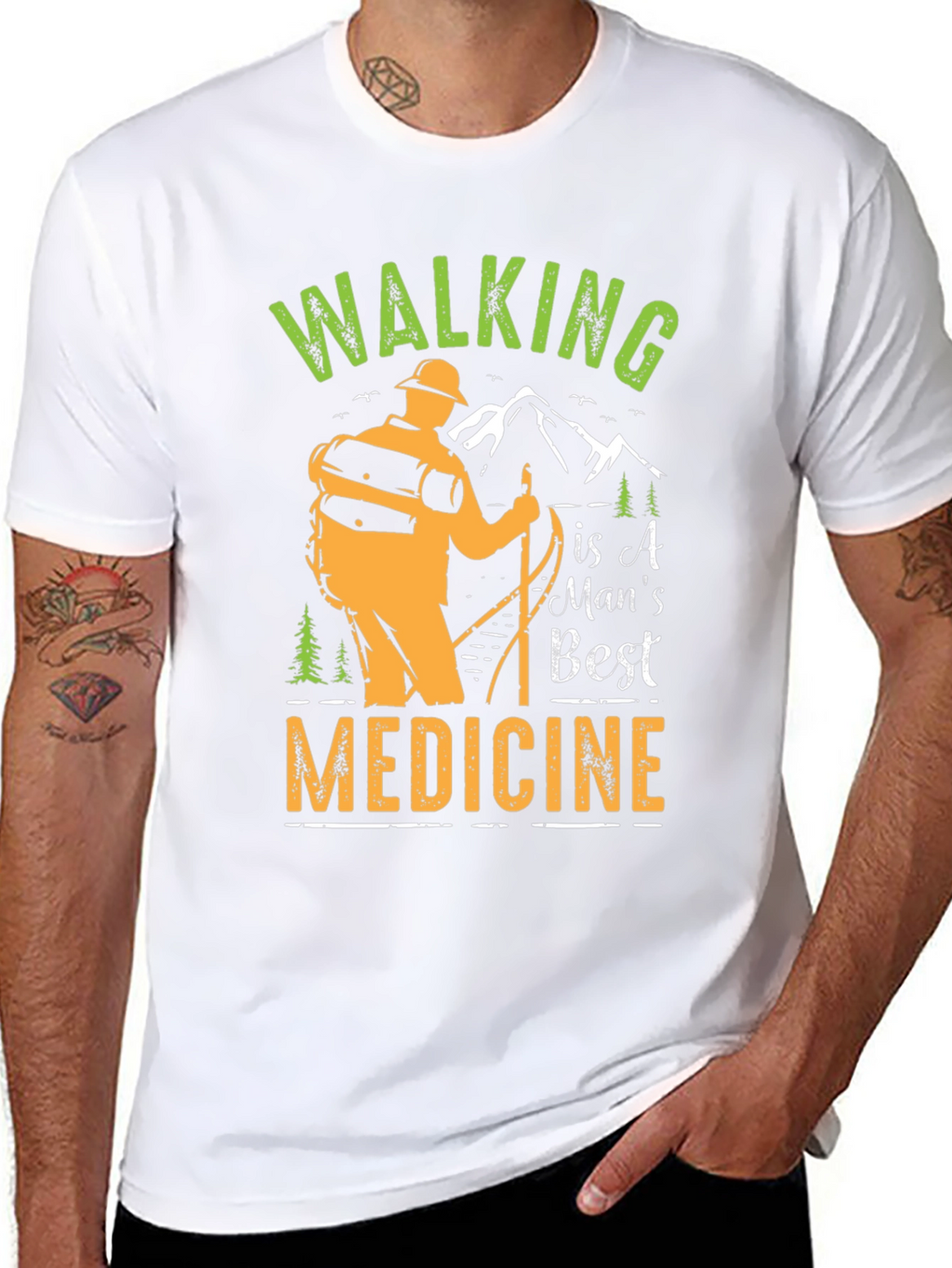 Walking is a Mans Best Medicine Graphic Tee